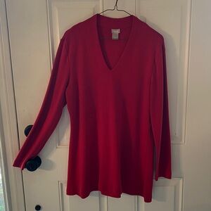 ❤️Chicos Red Tunic Top Valentine’s Day Excellent Condition! Sz 1 Medium